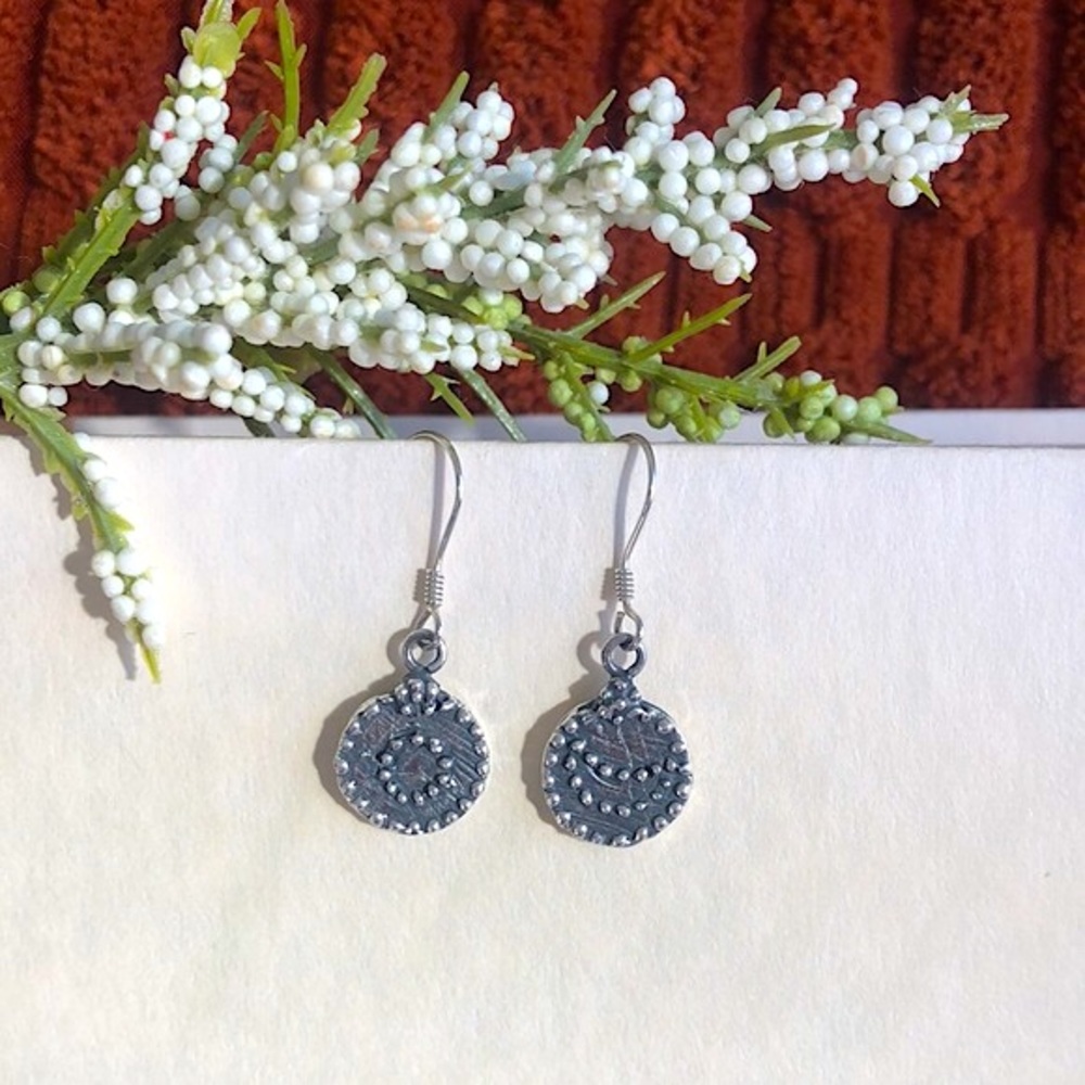 Sun And Moon Earring, Sterling Silver